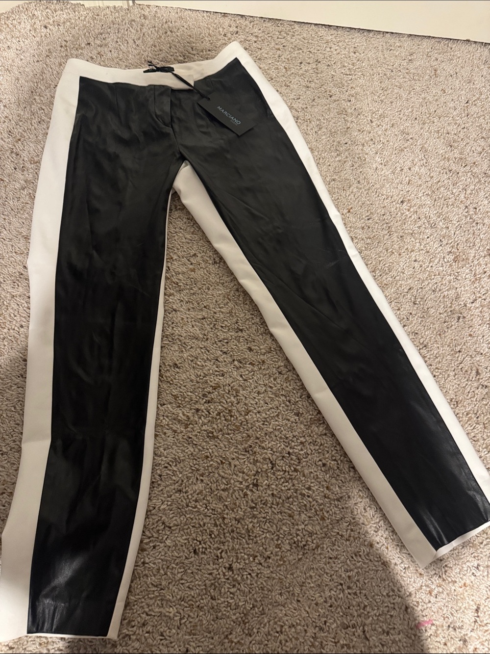 Marciano Black and White Side-Stripe Womens Pants
